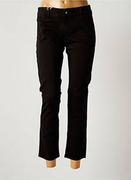 Pantalon chino țesătură poplin mărime normală negru DONOVAN femme