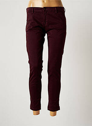 Pantalon chino țesătură poplin mărime normală violet TEDDY SMITH femeie
