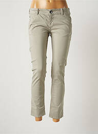 Pantalon 7/8 țesătură poplin talie joasă gri DONOVAN femme