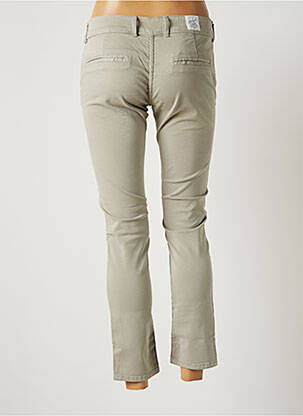 Pantalon 7/8 țesătură poplin talie joasă gri DONOVAN femeie