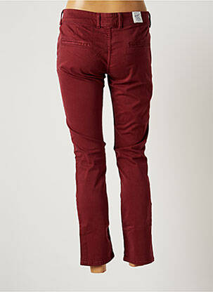 Pantalon 7/8 țesătură poplin talie joasă roșu DONOVAN femeie