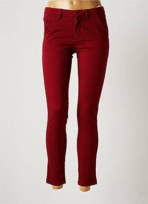 Pantalon 7/8 elasticitate talie joasă roșu REIKO femeie