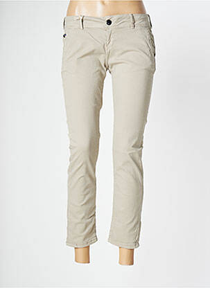 Pantalon 7/8 elasticitate talie joasă bej DONOVAN femeie