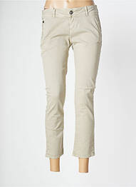 Pantalon 7/8 croială chino talie joasă bej DONOVAN femme