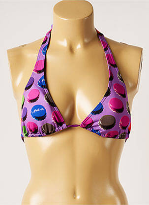 Sutien de costum de baie elasticitate sutien cu susținere înaltă și burete detașabil violet PULL IN femeie