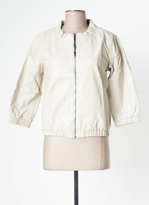 Geci din piele ecologică bej SMASHED LEMON femeie