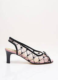 Sandale/pantofi decupați toc cui. toc plat până la 3 cm negru AZUREE femme