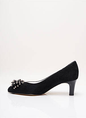 Pantofi cu toc talpă exterioară din piele toc plat până la 3 cm negru AZUREE femeie