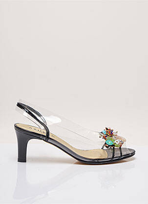 Sandale/pantofi decupați toc plat până la 3 cm negru AZUREE femme