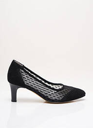 Pantofi cu toc talpă exterioară din piele toc de 4 la 6 cm negru AZUREE femme