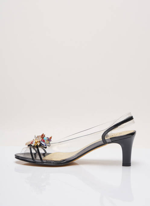 Sandale/pantofi decupați toc plat până la 3 cm negru AZUREE femme