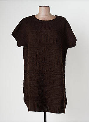 Rochie scurtă mâneci scurte mâneci scurte maro BANANA MOON femeie