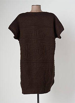Rochie scurtă mâneci scurte mâneci scurte maro BANANA MOON femeie