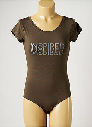 Body serigrafie mâneci scurte verde BANANA MOON femeie