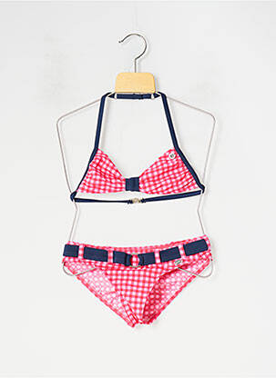 Costum de baie din două piese bretele elastice reglabile roz BANANA MOON fată