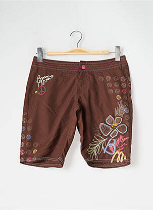 Bermudă țesătură poplin mărime normală maro BANANA MOON femme