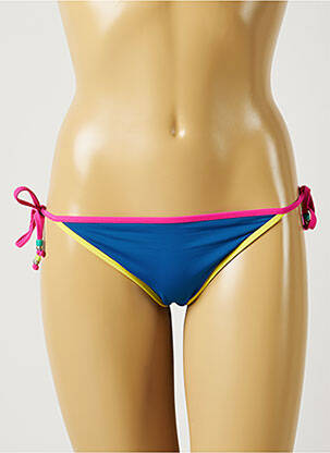 Chiloți de baie efect material satinat bikini albastru BANANA MOON femeie