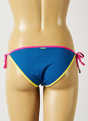Chiloți de baie efect material satinat bikini albastru BANANA MOON femeie