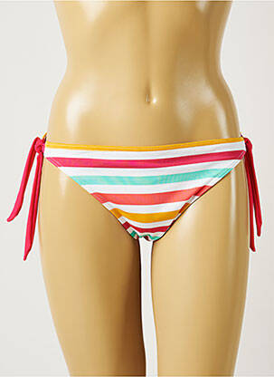 Chiloți de baie efect material satinat bikini alb BANANA MOON femeie