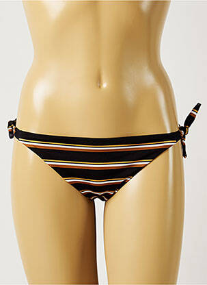 Chiloți de baie efect material satinat bikini negru BANANA MOON femeie