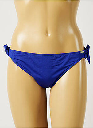 Chiloți de baie efect material satinat bikini albastru BANANA MOON femeie