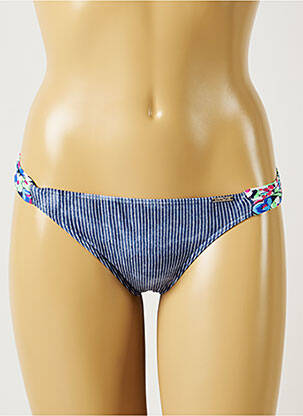 Chiloți de baie efect material satinat bikini albastru BANANA MOON femeie