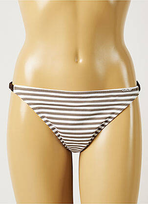 Chiloți de baie efect material satinat bikini alb BANANA MOON femeie