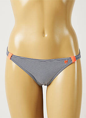Chiloți de baie efect material satinat bikini albastru BANANA MOON femeie