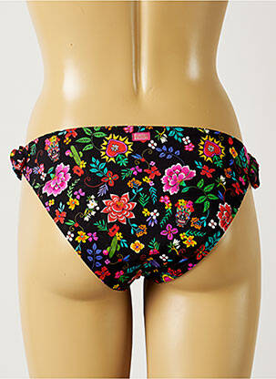 Chiloți de baie imprimeu floral bikini negru BANANA MOON femeie
