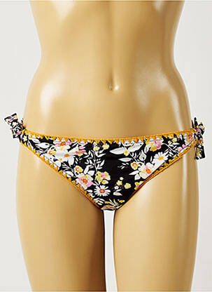 Chiloți de baie imprimeu floral bikini negru BANANA MOON femeie