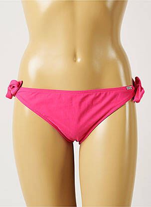 Chiloți de baie efect material satinat bikini roz BANANA MOON femeie