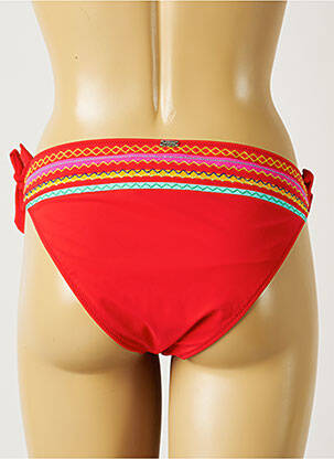 Chiloți de baie efect material satinat bikini roșu BANANA MOON femeie