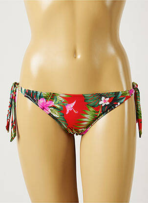 Chiloți de baie imprimeu tie and dye bikini roșu BANANA MOON femeie