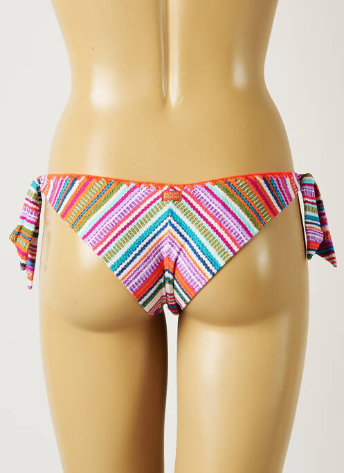 Chiloți de baie imprimeu dungi bikini roz BANANA MOON femme