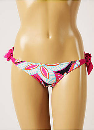 Chiloți de baie imprimeu floral bikini roz BANANA MOON femeie