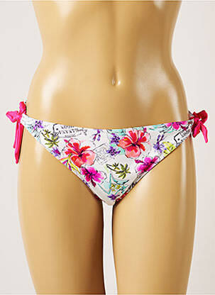 Chiloți de baie imprimeu floral bikini alb BANANA MOON femeie
