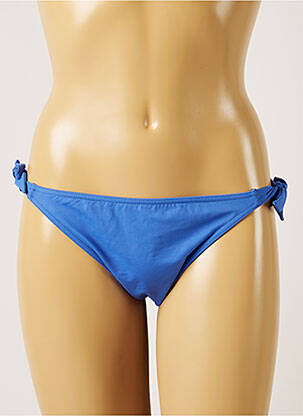 Chiloți de baie efect material satinat bikini albastru BANANA MOON femeie