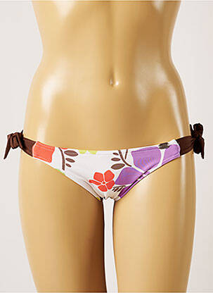 Chiloți de baie imprimeu floral bikini alb BANANA MOON femeie