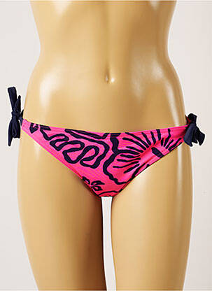 Chiloți de baie imprimeu tie and dye bikini roz BANANA MOON femeie