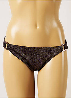 Chiloți de baie efect material satinat bikini negru BANANA MOON femeie