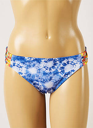 Chiloți de baie efect material satinat bikini albastru BANANA MOON femeie