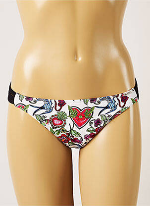 Chiloți de baie imprimeu floral bikini alb BANANA MOON femeie