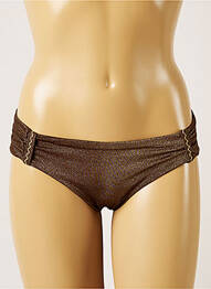 Chiloți de baie efect material satinat bikini maro BANANA MOON femme