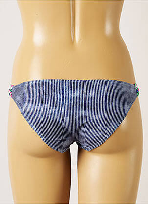 Chiloți de baie efect material satinat bikini albastru BANANA MOON femeie