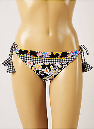 Chiloți de baie imprimeu floral bikini negru BANANA MOON femeie