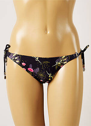Chiloți de baie imprimeu floral bikini negru BANANA MOON femeie