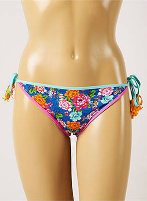 Chiloți de baie imprimeu floral bikini albastru BANANA MOON femeie