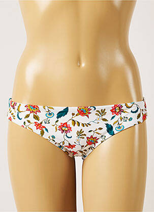 Chiloți de baie imprimeu floral bikini alb BANANA MOON femeie