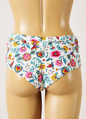 Chiloți de baie imprimeu floral bikini alb BANANA MOON femeie