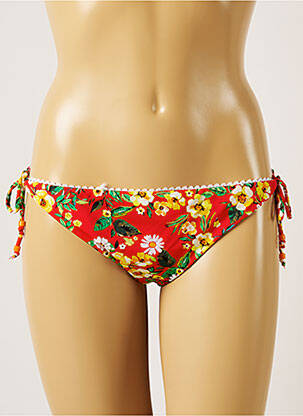 Chiloți de baie imprimeu floral bikini roșu BANANA MOON femeie